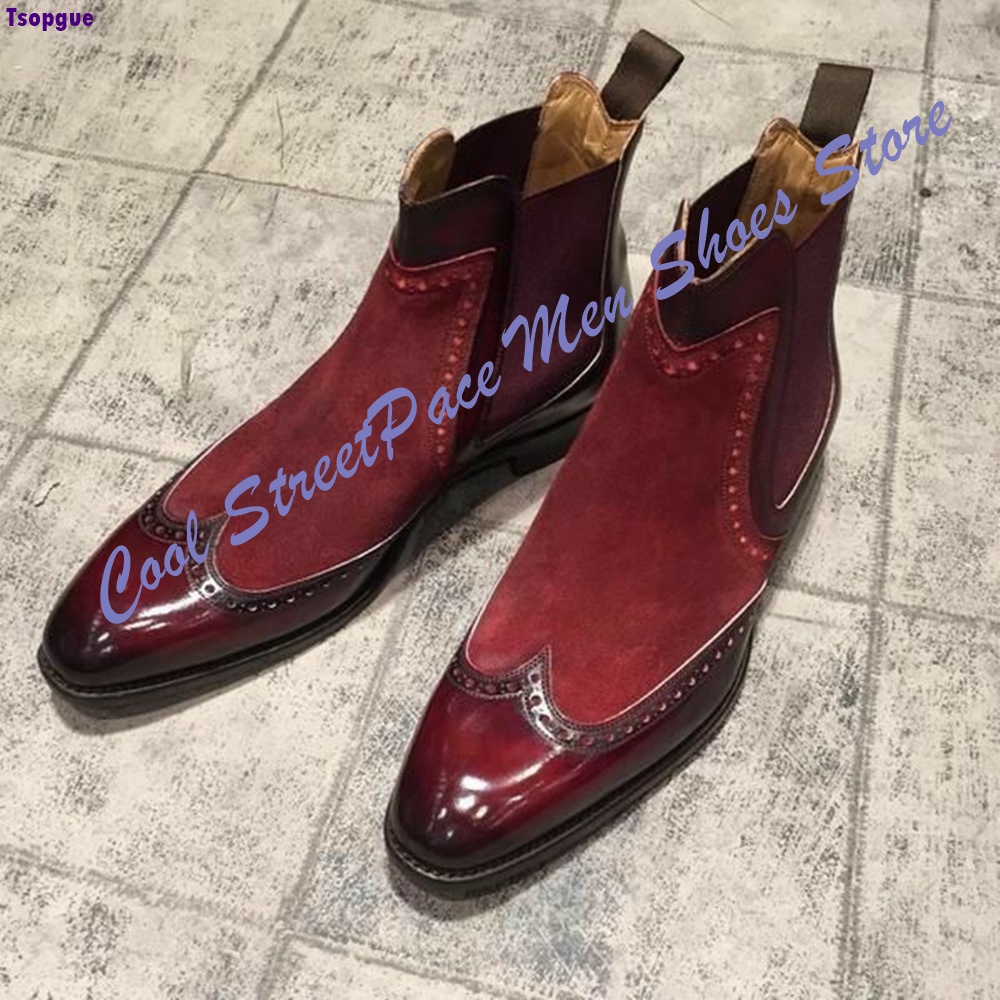Men Vintage Red Two Tone Chels - Leather Shoe Polish ulasan dan harga